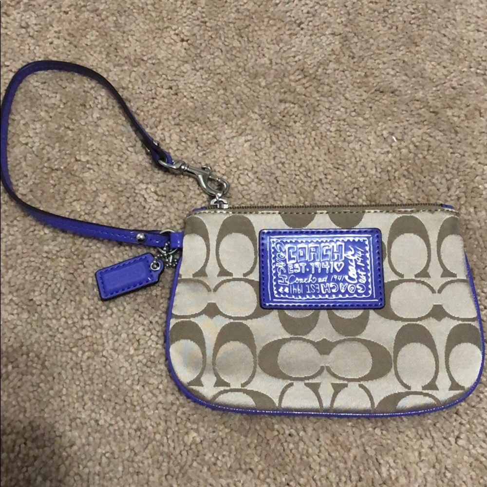 Coach Poppy Wristlet Purple Brown
